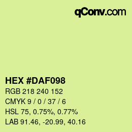 Color code: HEX #DAF098 | qconv.com