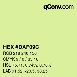カラーコード: HEX #DAF09C | qconv.com