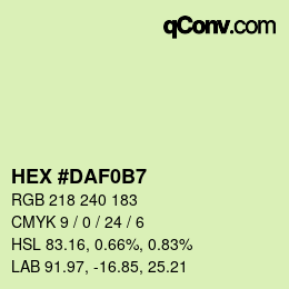 Color code: HEX #DAF0B7 | qconv.com