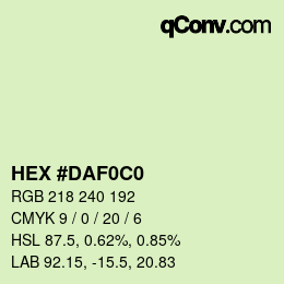 Color code: HEX #DAF0C0 | qconv.com