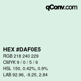 カラーコード: HEX #DAF0E5 | qconv.com