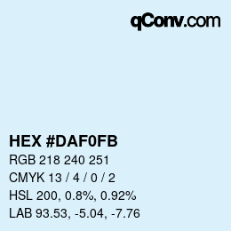 Color code: HEX #DAF0FB | qconv.com