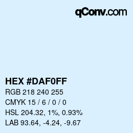 カラーコード: HEX #DAF0FF | qconv.com