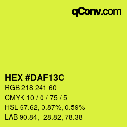 Color code: HEX #DAF13C | qconv.com