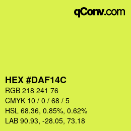 Color code: HEX #DAF14C | qconv.com