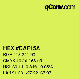 カラーコード: HEX #DAF15A | qconv.com
