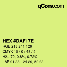 Color code: HEX #DAF17E | qconv.com