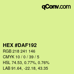 カラーコード: HEX #DAF192 | qconv.com