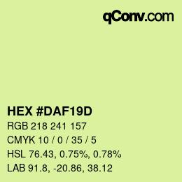 Color code: HEX #DAF19D | qconv.com