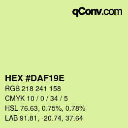 Color code: HEX #DAF19E | qconv.com