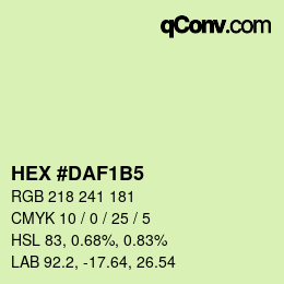 カラーコード: HEX #DAF1B5 | qconv.com