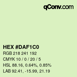 Color code: HEX #DAF1C0 | qconv.com