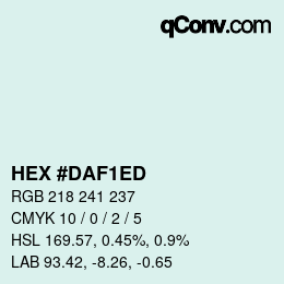 カラーコード: HEX #DAF1ED | qconv.com