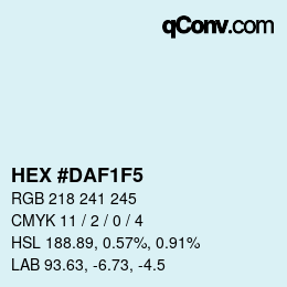 Color code: HEX #DAF1F5 | qconv.com