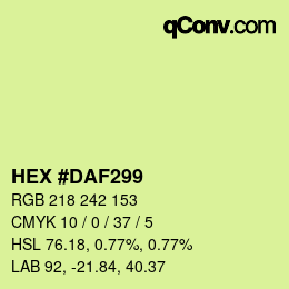 カラーコード: HEX #DAF299 | qconv.com