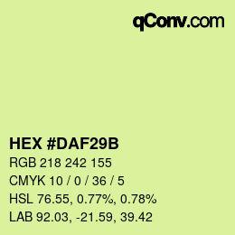 Color code: HEX #DAF29B | qconv.com