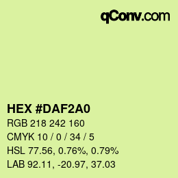 カラーコード: HEX #DAF2A0 | qconv.com