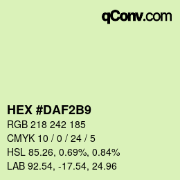 カラーコード: HEX #DAF2B9 | qconv.com