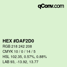 カラーコード: HEX #DAF2D0 | qconv.com