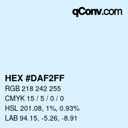 颜色代码: HEX #DAF2FF | qconv.com