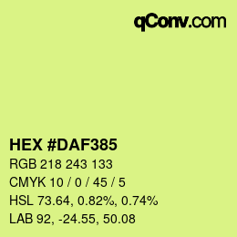 カラーコード: HEX #DAF385 | qconv.com