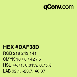 Color code: HEX #DAF38D | qconv.com