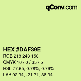 Color code: HEX #DAF39E | qconv.com