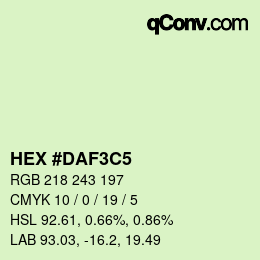 Color code: HEX #DAF3C5 | qconv.com