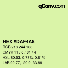 Color code: HEX #DAF4A8 | qconv.com