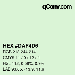 Color code: HEX #DAF4D6 | qconv.com