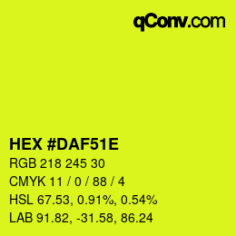 Color code: HEX #DAF51E | qconv.com
