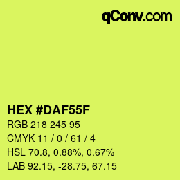 カラーコード: HEX #DAF55F | qconv.com