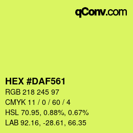 Color code: HEX #DAF561 | qconv.com