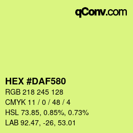 Código de color: HEX #DAF580 | qconv.com