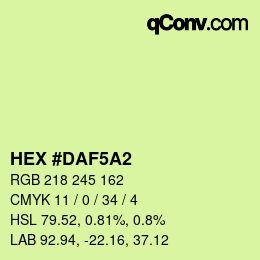 Color code: HEX #DAF5A2 | qconv.com