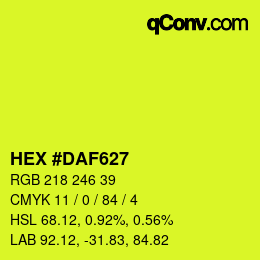 Color code: HEX #DAF627 | qconv.com