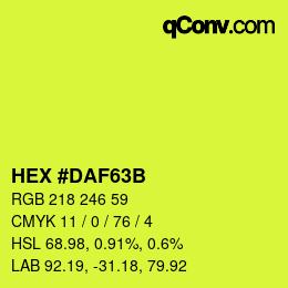 Color code: HEX #DAF63B | qconv.com