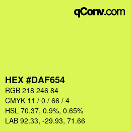 Color code: HEX #DAF654 | qconv.com