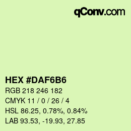 Color code: HEX #DAF6B6 | qconv.com