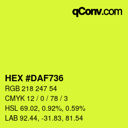 Color code: HEX #DAF736 | qconv.com
