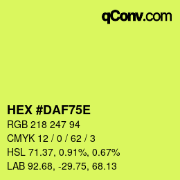 Color code: HEX #DAF75E | qconv.com