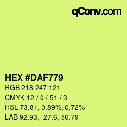 Color code: HEX #DAF779 | qconv.com