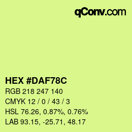 Código de color: HEX #DAF78C | qconv.com