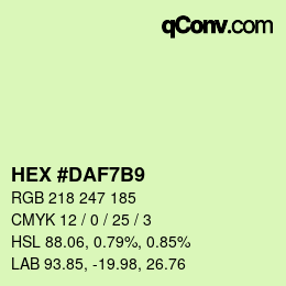 Farbcode: HEX #DAF7B9 | qconv.com