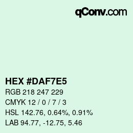 Código de color: HEX #DAF7E5 | qconv.com