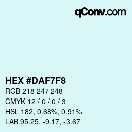 カラーコード: HEX #DAF7F8 | qconv.com