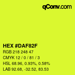 Color code: HEX #DAF82F | qconv.com