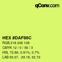 Color code: HEX #DAF86C | qconv.com