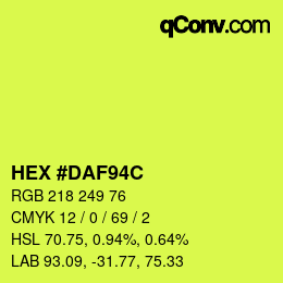 Color code: HEX #DAF94C | qconv.com