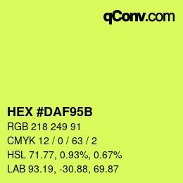Color code: HEX #DAF95B | qconv.com
